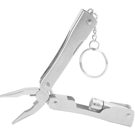 Pince Multifonction Compacte en Acier, Outil de Survie Léger avec Lampe LED pour Randonnée