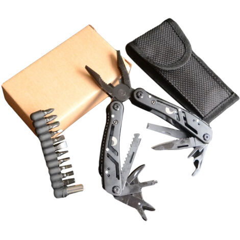 Pince Multifonction de Survie avec Couteau, Tournevis et Scie pour Randonnée et Urgence