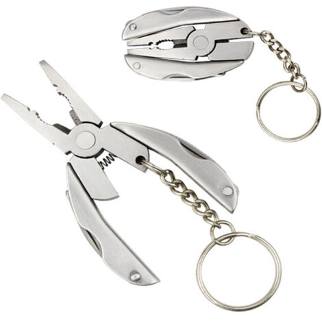 Pince multifonction pliable miniature, outil de poche clé : pinces, couteau, tournevis plat/croix, lime, portable pour extérieur