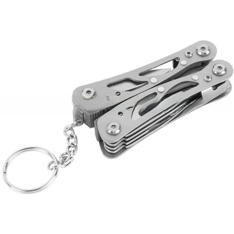 Pince multifonction pliante d'extérieur en acier inoxydable, mini pince multifonction pour réparations domestiques, outil multifonction (gris anthracite)