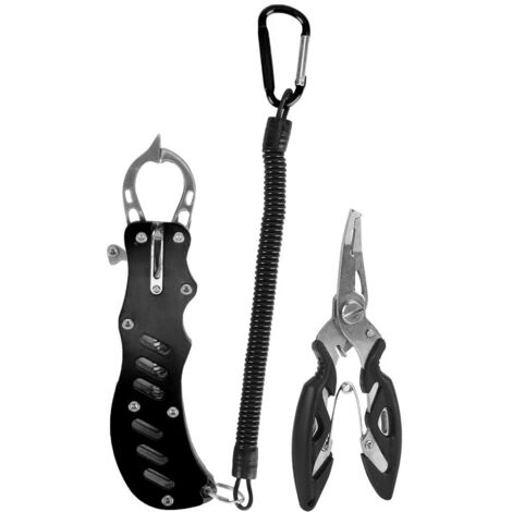 Pince multifonction portable pour la pêche avec dragonne et étui noir