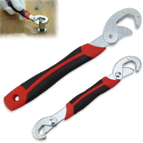 Pince Multiprise Clé à Molette 2 pièces 9-32mm Schraubenschlüssel Set avec Manche Antidérapant pour Serrer Boulons d'écrous de Desserrage Plomberie Bricolage Réparation