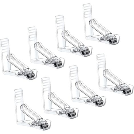 Pince NappeLot de 8Fixe Nappe avec Clip à Ressort-Pince Nappe Exterieur en Plastique avec Attache Durable et Solide- Pince Nappe Transparent