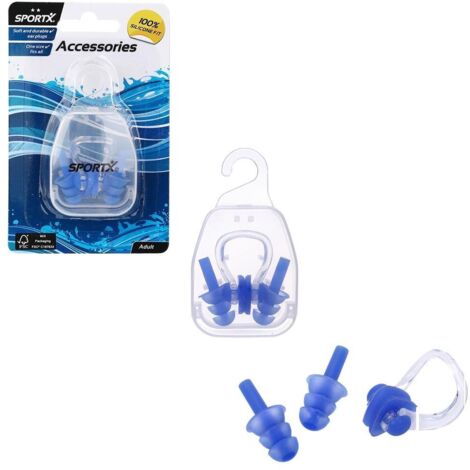 Pince-nez et bouchons d'oreilles SportX pour adultes, 2 étoiles, bleu