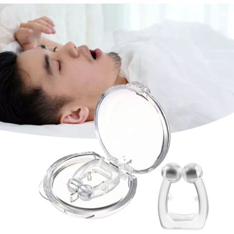 Pince Nez Magnétique Anti-Ronflement en Silicone Doux, Arrête Ronflements Nuit Sommeil Paisible