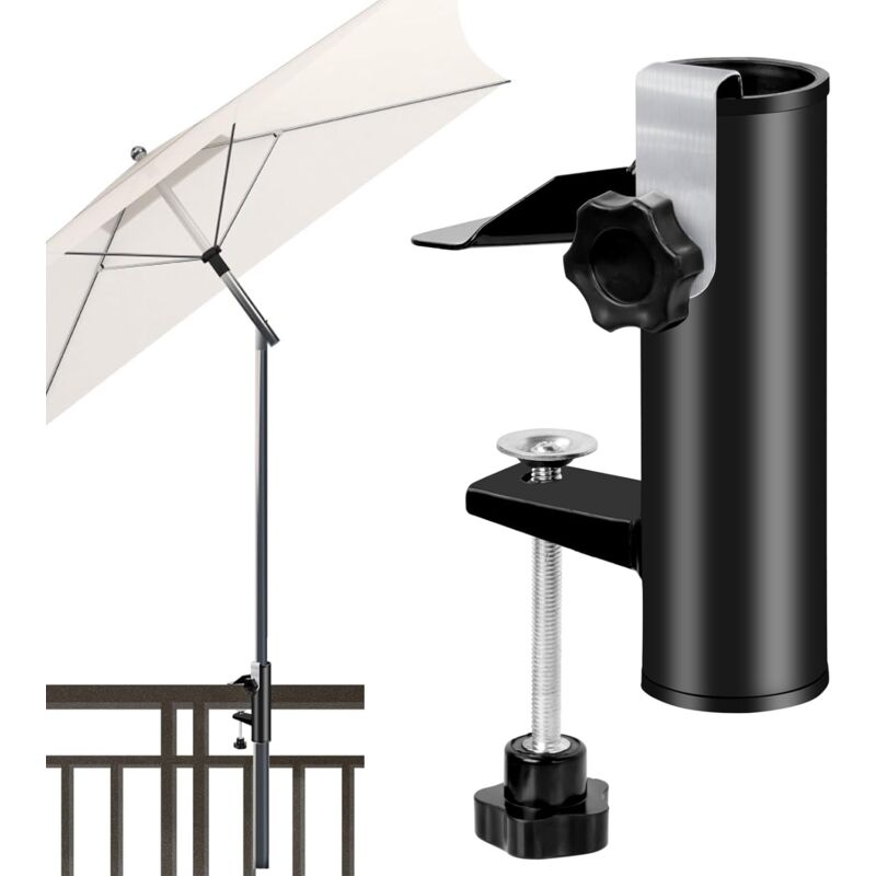 Roleader - Pince Parapluie Support de Balcon, Support Parasol Balcon, Support de Parasol Clip de Fixation pour Balcon Universelle de Parasol de