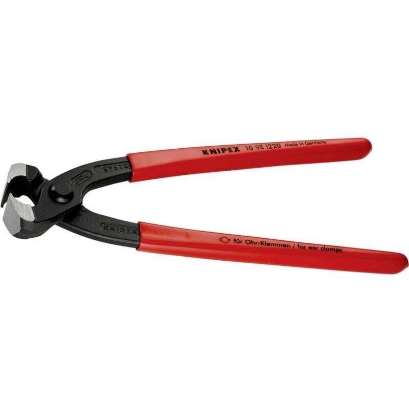Knipex - Pince pour collier de serrage à oreille atramentisée noir 220 mm avec revêtement en plastique 10 98 I220