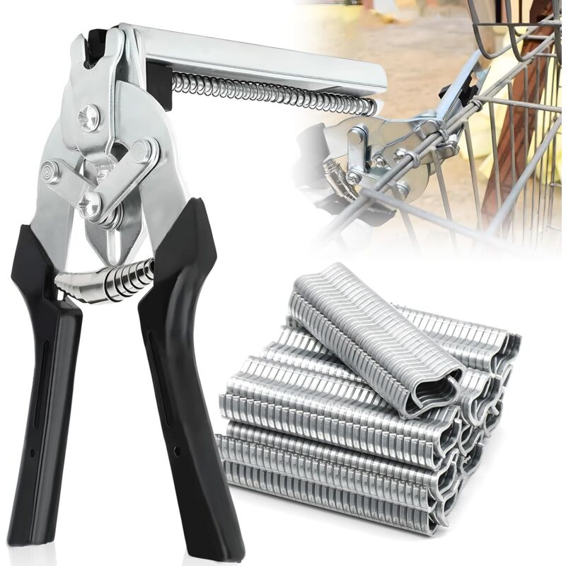 Pince pour Grillage, Pince a Grillage, Pince Agrafe Grillage, Pinces à Anneaux, Pince de Cloture