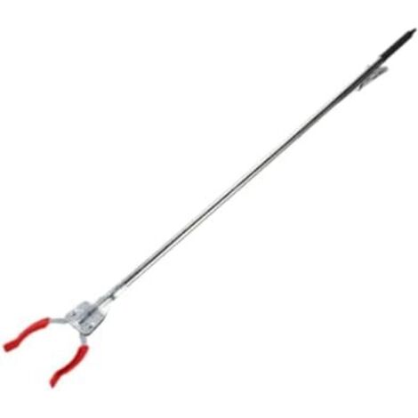 Pince Ramasse-déchets Attrape-objets Outil Ramasse-papiers Poignée Ergonomique Tête Large Matériau Inox Adapté Collecte Déchets Aide Quotidienne, Noir -