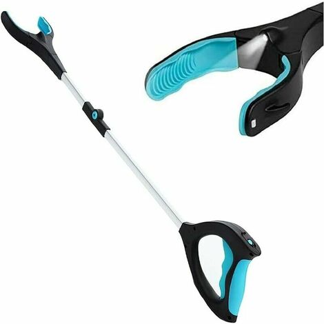 Pince ramasse objet pince telescopique avec Phare, pince pliable de Mâchoire Antidérapante tête rotative à 90° Ramassage Pliable pour la collecte des ordures,