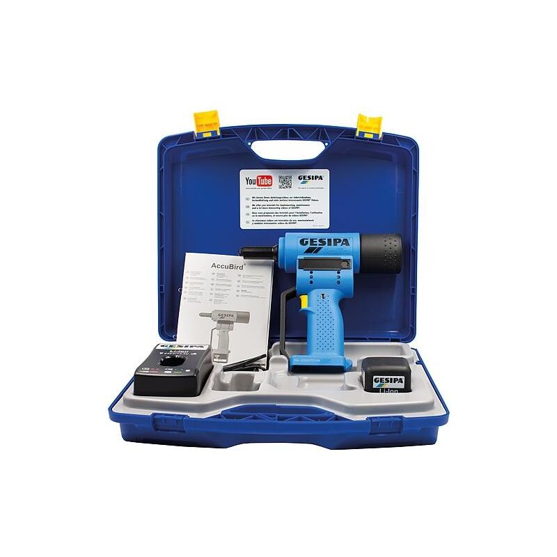 Gesipa - pince rivet aveugle sans fil gespida, Accubird, 14,4 v avec accu de 2,0AH et chargeur