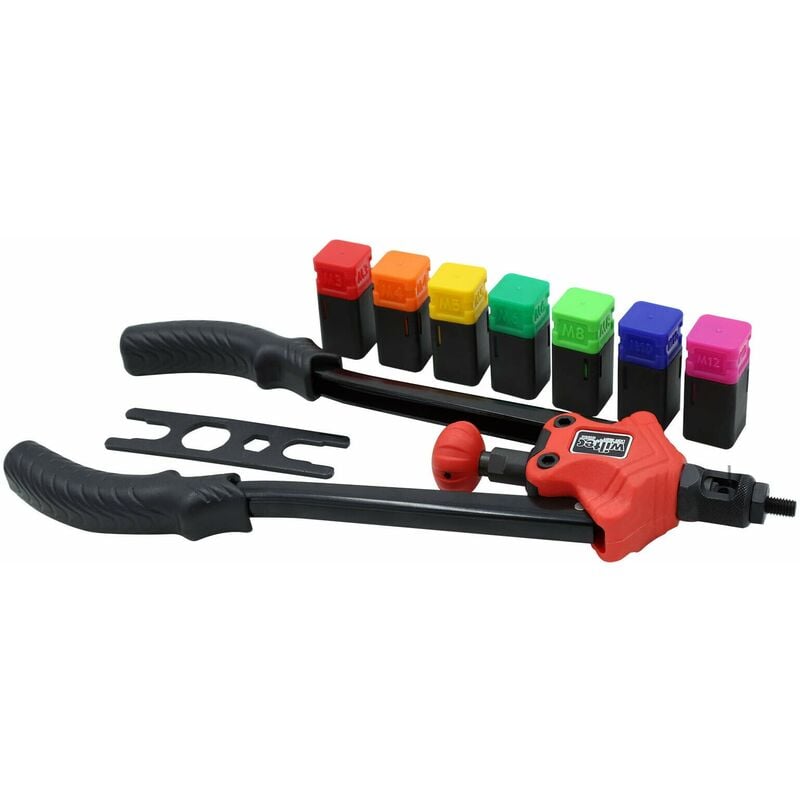 Pince rivets de traction écrous à sertir set 7 mandrins interchangeables outils