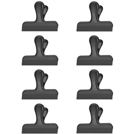 Pince Sachet Acier Inoxydable Clips Pour Fermer Emballage Fermer Sachets Parfait Utiliser À Cuisine La Maison - 8 Pcs Set Noir