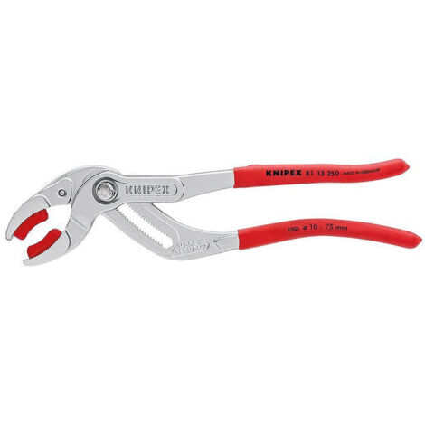 Pince sanitaire chromée Mâchoires plastique - Ø 10 à 75 mm - KNIPEX