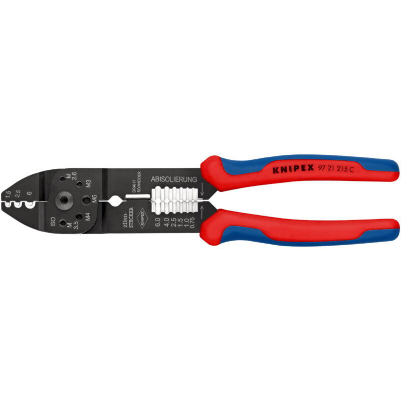 97 21 215 c Pince à sertir 1 pièce pour cosses non-isolées, pour connecteurs de câbles non-isolés 0.5 à 6 mm² - Knipex