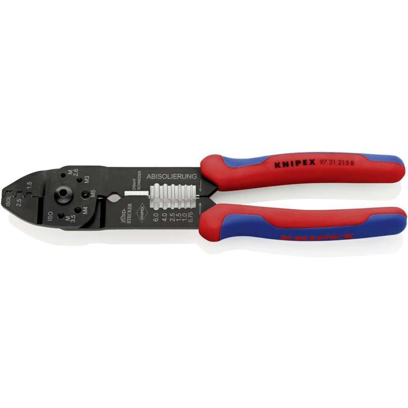 97 21 215 b Pince à sertir pour connecteurs mâles ouverts non-isolés 0.5 à 2.5 mm² - Knipex