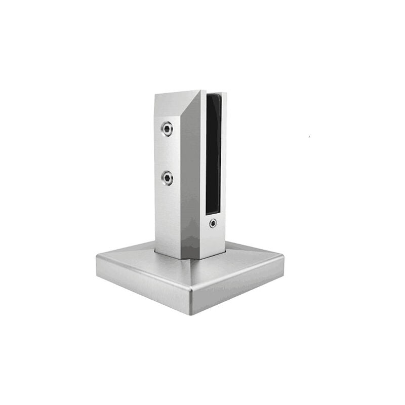 Qualite francaise] - Pince à verre 16.76 fixation sol - Hauteur 182mm - Inox 316