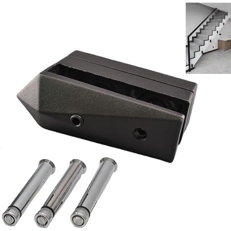 Pince Verre Lourde de Garde-Corps, Support Clôtures en Verre pour la Piscine en Acier Inoxydable, Pince de Fixation latérale pour Verre de Main Courante, Balcon, Rampe d'Escalier (1, Noir)