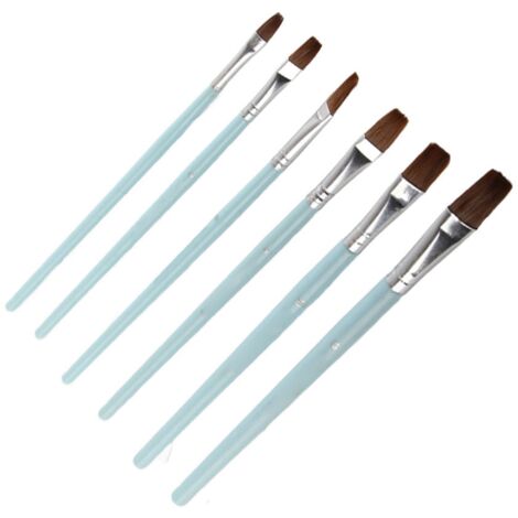 Pinceau à Gouache en Bois Naturel pour Peinture Artistique - Lot de 6 Pinceaux (Réf. 6602)