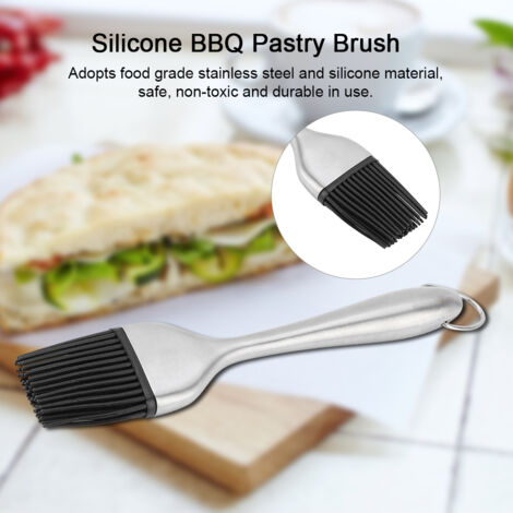 Pinceau à huile en acier inoxydable pour barbecue et pâtisserie