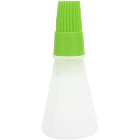 Pinceau à huile en silicone avec bouteille, résistant à haute température, pour contrôle d'huile en cuisine - Vert