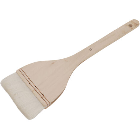 Pinceau à l'huile 3,5 pouces en laine ergonomique avec manche en bois pour peinture sur toile lisse