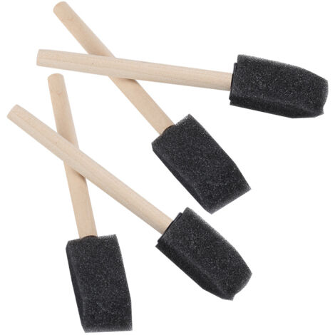 Pinceau à pointe mousse 50 unités, manche en bois pour activités créatives enfants, peinture et loisirs artistiques