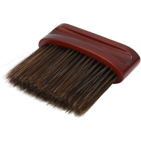 Pinceau barber professionnel en nylon souple avec manche en hêtre pour coiffeur, idéal pour le nettoyage et le balayage, couleur marron.