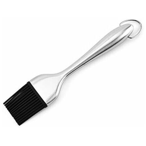 Pinceau de Cuisine, Brosse en Acier Inoxydable avec Poils en Silicone pour la Patisserie/BBQ/Steak - sans BPA et utilisable jusqu'à 250°C （8 pouces）