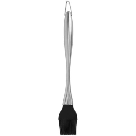 Pinceau de Cuisson en Silicone avec Manche Courbé en Acier Inoxydable - Résistant à Haute Température pour Barbecue et Pâtisserie