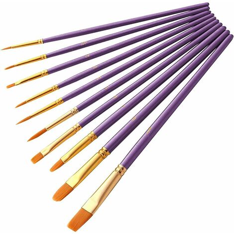Pinceau de Peinture à l'huile pour Aquarelle, Peinture Gouache, Nylon Pinceaux Artiste Plume Lisse, Enfant Brosse de Peinture