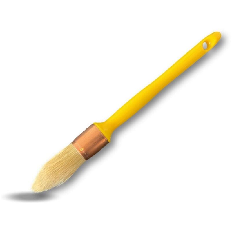 Lot Pinceaux de pouce à rechampir Brosse ronde soie blanche - Quantité x 1 - 10 pinceaux Ø 21 mm