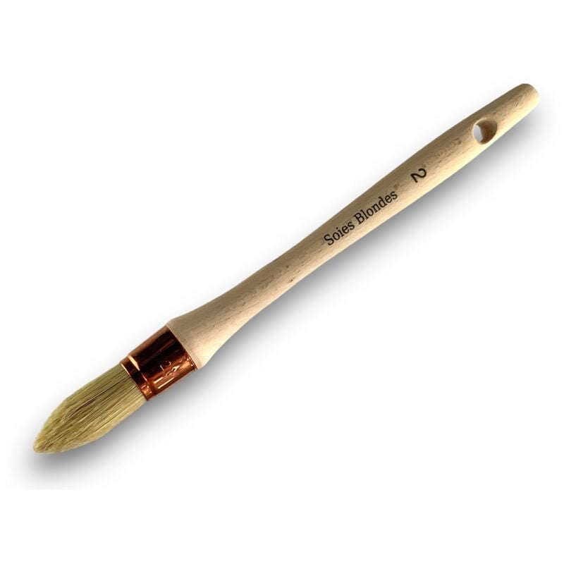 Pinceau de Pouce à rechampir Brosse ronde Soie Blanche Diamètres variés - Quantité x 1 - Soie n° 2 - ø 21 mm