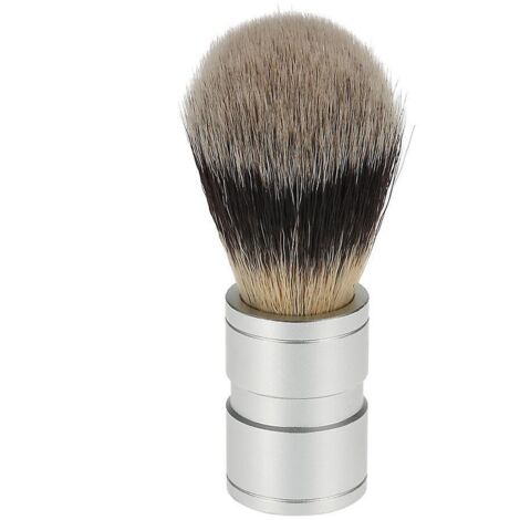Pinceau de rasage pour homme en poils de blaireau avec manche en résine, idéal pour les rasoirs de sécurité, à double tranchant et droits - Cadeau