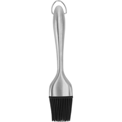 Pinceau en silicone avec manche en acier inoxydable résistant à la chaleur pour cuisine, pâtisserie et barbecue