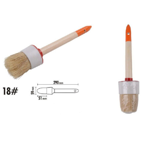 Pinceau Manche Bois Poils Naturels Tete Ronde 51mm 18" 90297