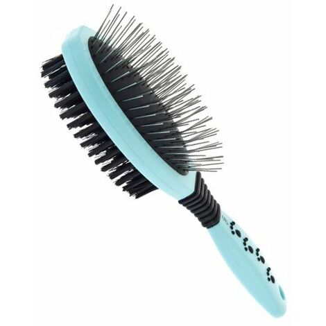 Pinceau moyen: Brosse double avec pointes en fer et poils larges pour chiens, chats et chevaux