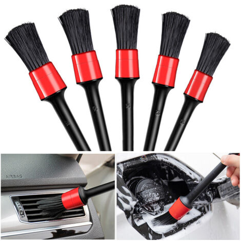 Pinceau Nettoyage Voiture,5 pièces brosses de beauté pour Voiture, Brosse de Nettoyage Voiture Microfibres,pour La Voiture Tableau de Bord, Intérieur, Extérieur, Bouches D'aération
