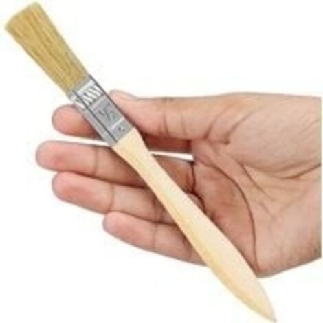 Pinceau Peinture 10 mm (Lot de 12) - Pinceau Plat Professionnel avec Manche en Bois - Pinceau Peinture Murale Interieur et Extérieur, Teintures, Vernis, Colles et Bricolage