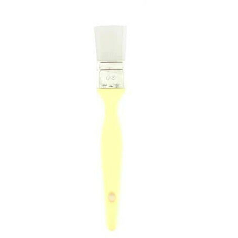 Pinceau plat 30 mm en nylon blanc – Manche en bois – Application précise pour vernis et peinture acrylique – Nettoyage rapide