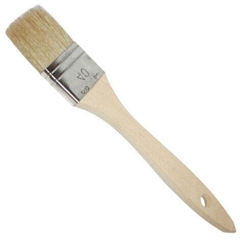 Pinceau Plat Queue de Morue 60mm - Soies Naturelles Blanches - Vernis Laque Peinture - Tous Supports Eau et Solvant