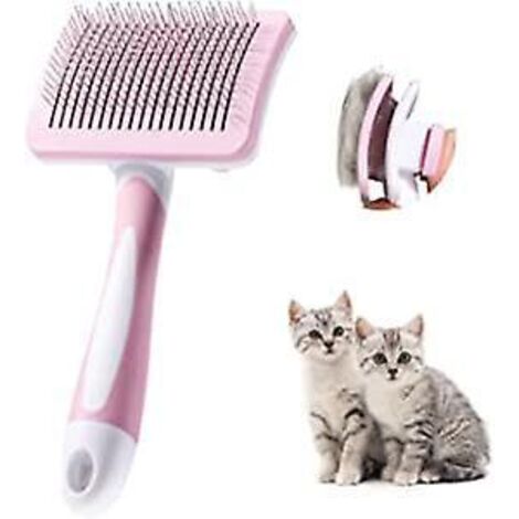 pinceau Pour Chat Et Chien Rose, Brosse Pour Chat, Brosse Auto - Nettoyante Pour Animaux De Compagnie, Brosse  Poils Longs Et Courts, Chat Et Chie