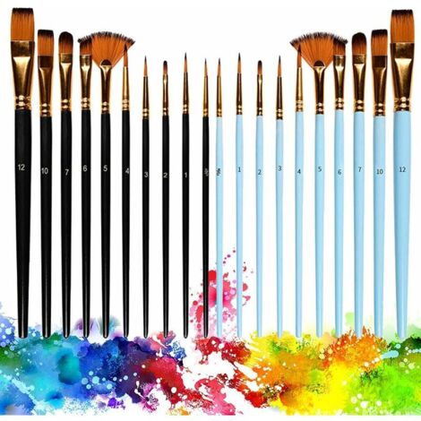 Pinceaux de Peinture,Ensemble Brosse de Peinture, Pinceaux pour Peinture Acrylique, Pinceaux Artiste Peintre , pour l'huile, Aquarelle, Gouache pour Débutants et Professionnels   20 Pièces