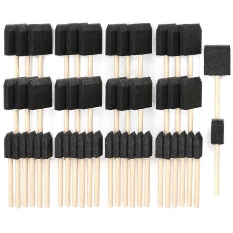 Pinceaux en mousse, 25 pinceaux de 1 pouce et 25 pinceaux de 2 pouces --
