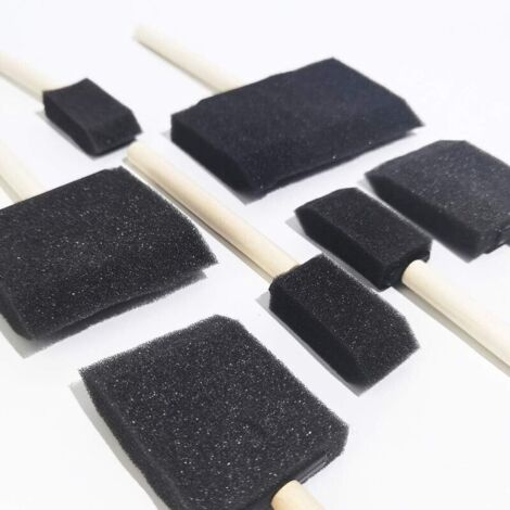 Pinceaux éponge en mousse – Lot de 20 pièces avec manche en bois, idéaux pour peinture acrylique, vernis et loisirs créatifs