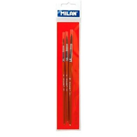 Pinceaux scolaires Milan – Lot de 3 – Série 101 – Bois & poils naturels – N°6/8/10