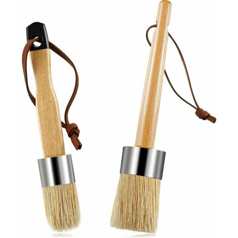 Pincel para pintar con cera de tiza Pincel para estarcido con cerdas Pincel para tiza 2 piezas.