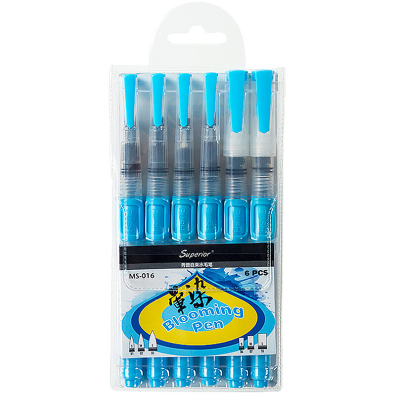 

Pinceles de acuarela Juego de 6 boligrafos de pincel de acuarela recargables para pintar marcadores de caligrafia de artistas,Azul