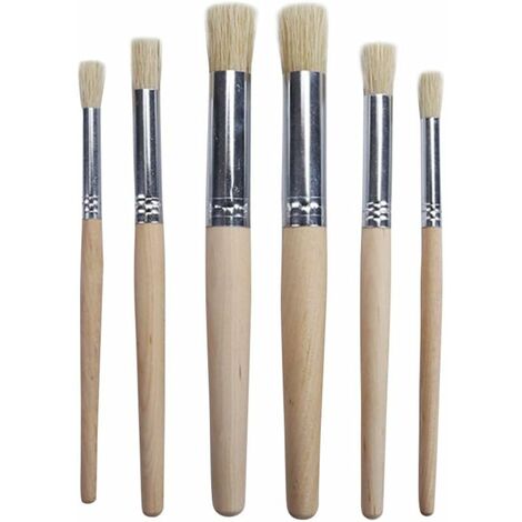 Pinceles de cerdas para pintura profesional, pinceles con mango de madera para pintura de acuarela acrílica al óleo, 6 uds.