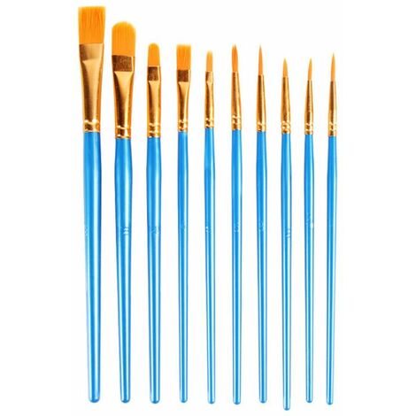 Pinceles,Cada paquete de 10 pinceles y pinceles profesionales Acrílico, Acuarela, Pintura,Cerdas de nailon,Rotulador de acuarela con mango largo de madera,Adecuado para artistas,Estudiantes aficionado
